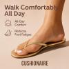 imageCUSHIONAIRE Cruise Flip Flops for Women Footwear  Vacation Beach Essentials  Casual Summer Sandals for Women with Wide WidthGold Smooth