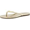 imageCUSHIONAIRE Cruise Flip Flops for Women Footwear  Vacation Beach Essentials  Casual Summer Sandals for Women with Wide WidthGold Smooth