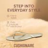 imageCUSHIONAIRE Cruise Flip Flops for Women Footwear  Vacation Beach Essentials  Casual Summer Sandals for Women with Wide WidthGold Smooth