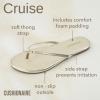 imageCUSHIONAIRE Cruise Flip Flops for Women Footwear  Vacation Beach Essentials  Casual Summer Sandals for Women with Wide WidthGold Smooth