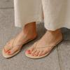 imageCUSHIONAIRE Cruise Flip Flops for Women Footwear  Vacation Beach Essentials  Casual Summer Sandals for Women with Wide WidthNude Smooth