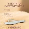 imageCUSHIONAIRE Cruise Flip Flops for Women Footwear  Vacation Beach Essentials  Casual Summer Sandals for Women with Wide WidthWhite Smooth