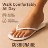 imageCUSHIONAIRE Cruise Flip Flops for Women Footwear  Vacation Beach Essentials  Casual Summer Sandals for Women with Wide WidthWhite Smooth