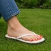 imageCUSHIONAIRE Cruise Flip Flops for Women Footwear  Vacation Beach Essentials  Casual Summer Sandals for Women with Wide WidthWhite Smooth