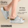 imageCUSHIONAIRE Guru Platform Sandals Women Footwear  Comfortable Genuine Leather Footbed Studded Chunky Slide Summer Sandals for Women 2025Silver