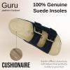 imageCUSHIONAIRE Guru Platform Sandals Women Footwear  Comfortable Genuine Leather Footbed Studded Chunky Slide Summer Sandals for Women 2025Suede Black