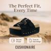 imageCUSHIONAIRE Guru Platform Sandals Women Footwear  Comfortable Genuine Leather Footbed Studded Chunky Slide Summer Sandals for Women 2025Suede Black