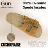 imageCUSHIONAIRE Guru Platform Sandals Women Footwear  Comfortable Genuine Leather Footbed Studded Chunky Slide Summer Sandals for Women 2025Suede Chestnut