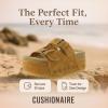 imageCUSHIONAIRE Guru Platform Sandals Women Footwear  Comfortable Genuine Leather Footbed Studded Chunky Slide Summer Sandals for Women 2025Suede Chestnut