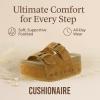 imageCUSHIONAIRE Guru Platform Sandals Women Footwear  Comfortable Genuine Leather Footbed Studded Chunky Slide Summer Sandals for Women 2025Suede Chestnut