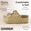 imageCUSHIONAIRE Guru Platform Sandals Women Footwear  Comfortable Genuine Leather Footbed Studded Chunky Slide Summer Sandals for Women 2025Suede Khaki