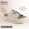 imageCUSHIONAIRE Guru Platform Sandals Women Footwear  Comfortable Genuine Leather Footbed Studded Chunky Slide Summer Sandals for Women 2025Suede Off White