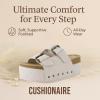 imageCUSHIONAIRE Guru Platform Sandals Women Footwear  Comfortable Genuine Leather Footbed Studded Chunky Slide Summer Sandals for Women 2025Suede Off White