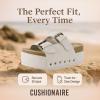 imageCUSHIONAIRE Guru Platform Sandals Women Footwear  Comfortable Genuine Leather Footbed Studded Chunky Slide Summer Sandals for Women 2025Suede Off White