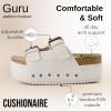 imageCUSHIONAIRE Guru Platform Sandals Women Footwear  Comfortable Genuine Leather Footbed Studded Chunky Slide Summer Sandals for Women 2025Suede Off White