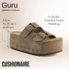 imageCUSHIONAIRE Guru Platform Sandals Women Footwear  Comfortable Genuine Leather Footbed Studded Chunky Slide Summer Sandals for Women 2025Suede Taupe