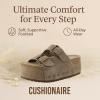 imageCUSHIONAIRE Guru Platform Sandals Women Footwear  Comfortable Genuine Leather Footbed Studded Chunky Slide Summer Sandals for Women 2025Suede Taupe