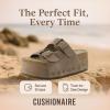 imageCUSHIONAIRE Guru Platform Sandals Women Footwear  Comfortable Genuine Leather Footbed Studded Chunky Slide Summer Sandals for Women 2025Suede Taupe