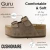imageCUSHIONAIRE Guru Platform Sandals Women Footwear  Comfortable Genuine Leather Footbed Studded Chunky Slide Summer Sandals for Women 2025Suede Taupe