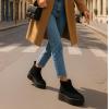 imageCUSHIONAIRE Hippy Womens Platform Ankle Boots  Genuine Suede Faux Fur Lining Cozy Winter SlipOn Design Comfortable Footwear with Wide Widths AvailableBlack
