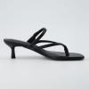 imageCUSHIONAIRE Madrid Kitten Heel Square Toe Womens Sandals  Comfortable Dressy Strappy Heels Sandals for Women Wide Widths AvailableBlack