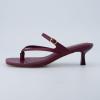 imageCUSHIONAIRE Madrid Kitten Heel Square Toe Womens Sandals  Comfortable Dressy Strappy Heels Sandals for Women Wide Widths AvailableBurgundy