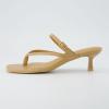 imageCUSHIONAIRE Madrid Kitten Heel Square Toe Womens Sandals  Comfortable Dressy Strappy Heels Sandals for Women Wide Widths AvailableLt Tan