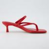 imageCUSHIONAIRE Madrid Kitten Heel Square Toe Womens Sandals  Comfortable Dressy Strappy Heels Sandals for Women Wide Widths AvailableRed