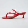 imageCUSHIONAIRE Madrid Kitten Heel Square Toe Womens Sandals  Comfortable Dressy Strappy Heels Sandals for Women Wide Widths AvailableRed