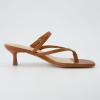 imageCUSHIONAIRE Madrid Kitten Heel Square Toe Womens Sandals  Comfortable Dressy Strappy Heels Sandals for Women Wide Widths AvailableWhiskey