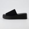 imageCUSHIONAIRE Pim Wedge Chunky Platform Womens Sandals with Stretch Knit Upper ampamp Memory Foam Summer Sandals for WomenBlack Weave