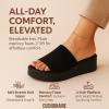 imageCUSHIONAIRE Pim Wedge Chunky Platform Womens Sandals with Stretch Knit Upper ampamp Memory Foam Summer Sandals for WomenBlack Weave