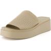 imageCUSHIONAIRE Pim Wedge Chunky Platform Womens Sandals with Stretch Knit Upper ampamp Memory Foam Summer Sandals for WomenTaupe Weave