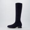 imageCUSHIONAIRE Rialto Womens KneeHigh Stretch Boot  SlipOn Tall Shaft Boot with Memory Foam ampamp Low Block HeelKnit Black