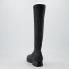 imageCUSHIONAIRE Rialto Womens KneeHigh Stretch Boot  SlipOn Tall Shaft Boot with Memory Foam ampamp Low Block HeelKnit Gray