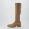 imageCUSHIONAIRE Rialto Womens KneeHigh Stretch Boot  SlipOn Tall Shaft Boot with Memory Foam ampamp Low Block HeelKnit Taupe