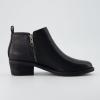 imageCUSHIONAIRE Taco Womens Ankle Bootie  Low Heel Ankle Boots for Women with Memory Foam Comfort Side Zipper and Wide Widths AvailableBlack Smooth