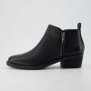 imageCUSHIONAIRE Taco Womens Ankle Bootie  Low Heel Ankle Boots for Women with Memory Foam Comfort Side Zipper and Wide Widths AvailableBlack Smooth