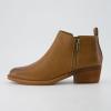 imageCUSHIONAIRE Taco Womens Ankle Bootie  Low Heel Ankle Boots for Women with Memory Foam Comfort Side Zipper and Wide Widths AvailableChestnut Smooth
