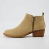 imageCUSHIONAIRE Taco Womens Ankle Bootie  Low Heel Ankle Boots for Women with Memory Foam Comfort Side Zipper and Wide Widths AvailableTan Vegan Suede
