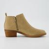 imageCUSHIONAIRE Taco Womens Ankle Bootie  Low Heel Ankle Boots for Women with Memory Foam Comfort Side Zipper and Wide Widths AvailableTan Vegan Suede