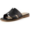 imageCUSHIONAIRE Voyage Cutout Strap Slides for Women Slip On Summer Flats Trendy Footwear Comfortable Vacation Style Sandals for Women 2025Black