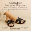 imageCUSHIONAIRE Voyage Cutout Strap Slides for Women Slip On Summer Flats Trendy Footwear Comfortable Vacation Style Sandals for Women 2025Black