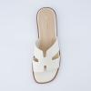 imageCUSHIONAIRE Voyage Cutout Strap Slides for Women Slip On Summer Flats Trendy Footwear Comfortable Vacation Style Sandals for Women 2025Cream