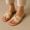 imageCUSHIONAIRE Voyage Cutout Strap Slides for Women Slip On Summer Flats Trendy Footwear Comfortable Vacation Style Sandals for Women 2025Cream
