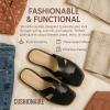 imageCUSHIONAIRE Voyage Cutout Strap Slides for Women Slip On Summer Flats Trendy Footwear Comfortable Vacation Style Sandals for Women 2025Cream