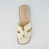 imageCUSHIONAIRE Voyage Cutout Strap Slides for Women Slip On Summer Flats Trendy Footwear Comfortable Vacation Style Sandals for Women 2025Cream Woven