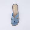 imageCUSHIONAIRE Voyage Cutout Strap Slides for Women Slip On Summer Flats Trendy Footwear Comfortable Vacation Style Sandals for Women 2025Denim