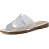 imageCUSHIONAIRE Voyage Cutout Strap Slides for Women Slip On Summer Flats Trendy Footwear Comfortable Vacation Style Sandals for Women 2025Embellish Clear