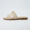 imageCUSHIONAIRE Voyage Cutout Strap Slides for Women Slip On Summer Flats Trendy Footwear Comfortable Vacation Style Sandals for Women 2025Embellish Tan